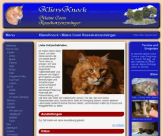 Kliersknock.de(Maine Coon Rassekatzenzwinger) Screenshot