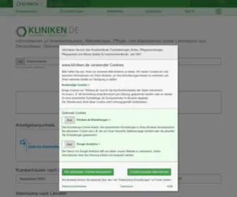 Kliniken.de(Informationen zu Krankenhäusern) Screenshot