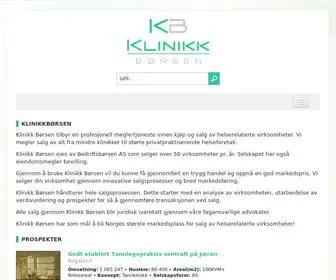 Klinikkborsen.no(Kjøp og salg av helserelaterte virksomheter) Screenshot