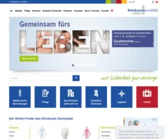 Klinikum-Darmstadt.de(Akademisches Lehrkrankenhaus der Universitäten Frankfurt/Main und Heidelberg) Screenshot
