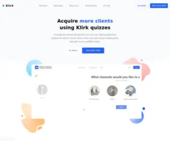 Klirk.co(Captura 200% más clientes potenciales con los cuestionarios interactivos de Klirk) Screenshot