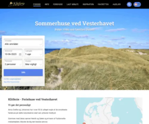 Klitferie.dk(Feriehuse ved Vesterhavet) Screenshot