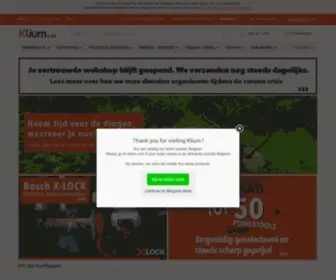 Klium.be(Professioneel gereedschap online kopen) Screenshot