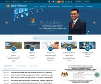 KLN.gov.my(Official Portal Ministry of Foreign Affairs) Screenshot