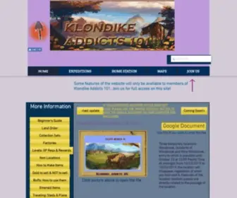 Klondikeaddicts101.com(Klondike Addicts 101) Screenshot