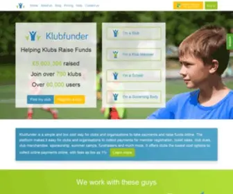 Klubfunder.com(Fundraising and online payments for clubs) Screenshot