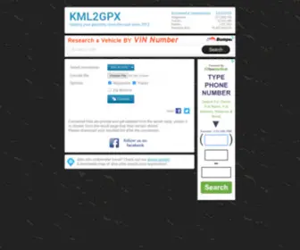 KML2GPX.com(Convert www.kml to gpx online) Screenshot