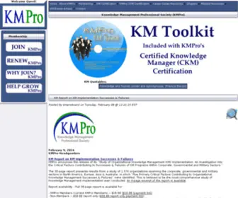 KMpro.org(Knowledge Management Professional Society (KMPro)) Screenshot