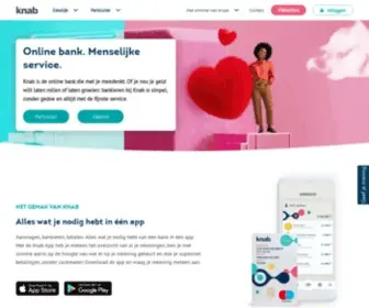 Knab.nl(Knab is de online bank die met je meedenkt. Of je nou je geld wilt laten rollen of laten groeien) Screenshot