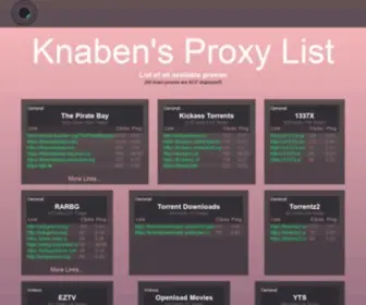Knaben.info(Knaben's Proxy List) Screenshot