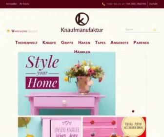 Knaufmanufaktur.de(Möbel mit Knauf und ihre fast unbegrenzten Möglichkeiten) Screenshot
