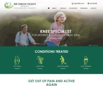 Kneesurgeonmelbourne.com.au(Mr Simon Talbot) Screenshot