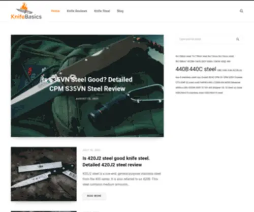 Knifebasics.com(For Those Who Prefer A Cut Above) Screenshot