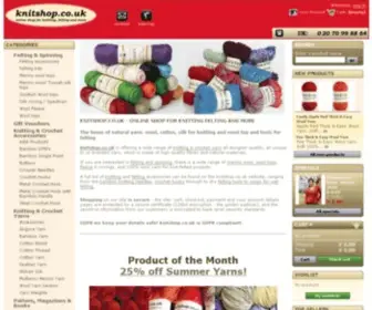 Knitshop.co.uk(Knitting yarn felting wool knitting and felting accessories) Screenshot