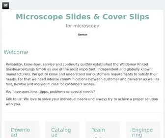 Knittel-Glaeser.com(Microscope Slides & Cover Slips) Screenshot