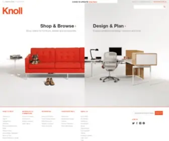 Knoll.com(Modern Furniture Design for the Office & Home) Screenshot