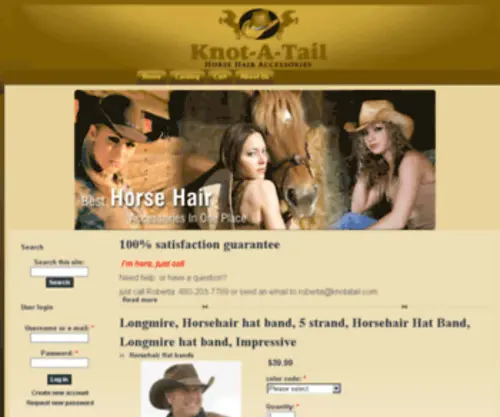 Knot-A-Tail.com(The Leader in Horse Hair Accessories) Screenshot