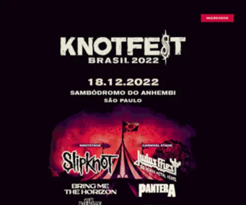 Knotfestbrasil.com(Knotfest Brasil 2022) Screenshot