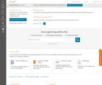 Knovel.com(Technical Engineering Reference Information) Screenshot