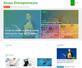 Knowentrepreneurs.com(Know Entrepreneurs) Screenshot