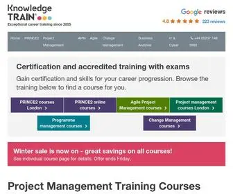 Knowledgetrain.co.uk(Professional Training and Certification for Individuals in Project Management) Screenshot