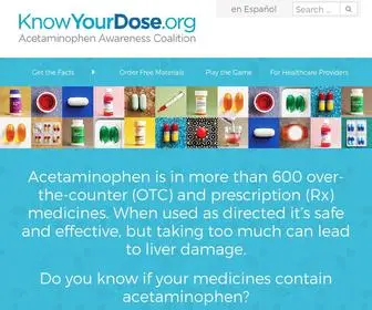 Knowyourdose.org(Acetaminophen) Screenshot