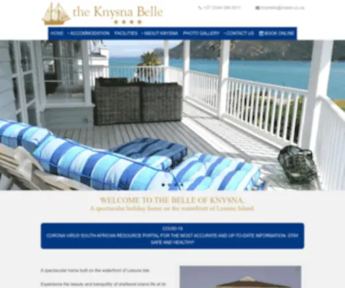 KNYsnabelle.co.za(The 4 star Knysna Belle rests a mere 15 paces from our safe swimming beach and) Screenshot