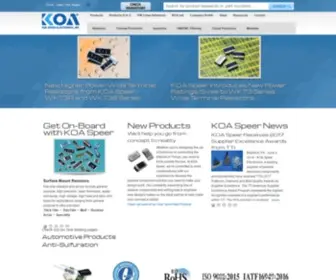 Koaspeer.com(KOA Speer Electronics) Screenshot