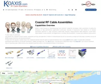 Koaxis.com(Coaxial RF Cable Assemblies & Capabilities) Screenshot