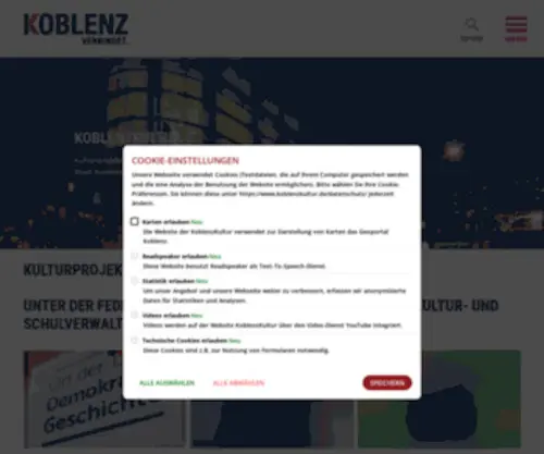 Koblenzkultur.de(Startseite) Screenshot