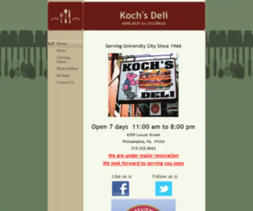 Kochsdeli.com(Koch's Deli) Screenshot