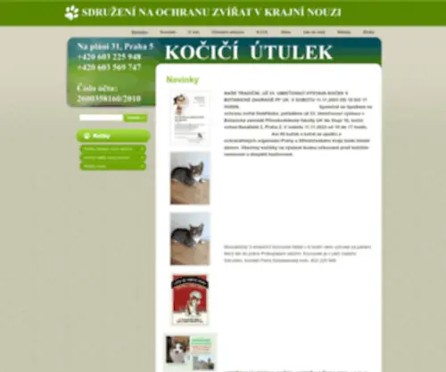 Kocici-Utulek.cz(Novinky) Screenshot