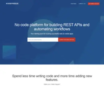 Kodefreeze.com(Responsive Landing Page for Presenting Your Startup) Screenshot
