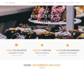 Koekjeshoek.be(Hier vindt u meer informatie over het online bestellen van diverse banketbakproducten) Screenshot