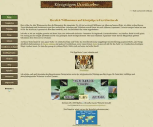 Koenigstigers-Urzeitkrebse.de(Königstigers) Screenshot