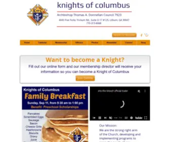 Kofclilburn.org(Knights of Columbus Council 7923) Screenshot