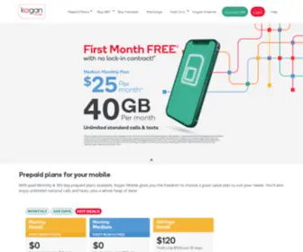 Koganmobile.com.au(Amazing Value Mobile Phone Plans) Screenshot