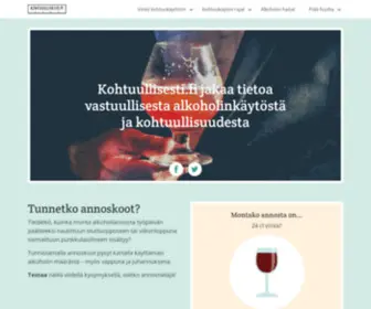 Kohtuullisesti.fi(Tarjoaa tietoa kohtuullisesta alkoholinkäytöstä) Screenshot