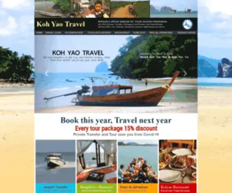 Kohyaotravel.com(Koh Yao Travel Transfer Bungalow Tour Koh Yao Noi) Screenshot