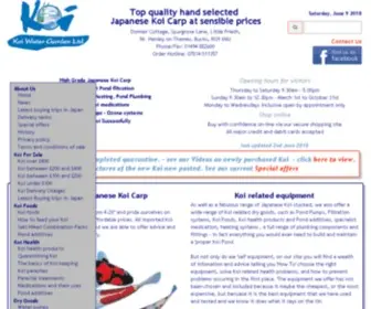 Koicarp.org.uk(Top quality Japanese Koi Carp at sensible prices) Screenshot