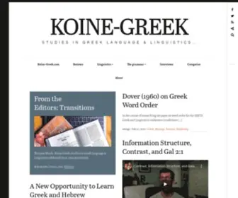 Koine-Greek.com(Studies in Greek Language & Linguistics) Screenshot