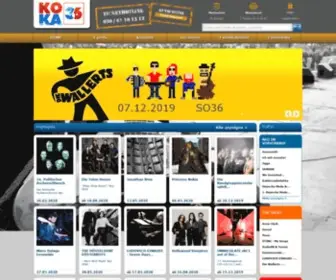 Koka36.de(Konzertkasse KOKA36. Konzertkarten für Rock/Pop) Screenshot