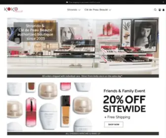 Kokobeaute.com(KoKo Shiseido Beauté) Screenshot