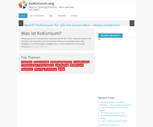 Kokonsum.org(Sharing Economy auf Deutsch) Screenshot