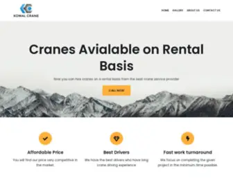 Komalcrane.com(Crane Rental Service) Screenshot