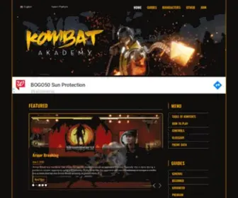 Kombatakademy.com(Your #1 source for Mortal Kombat strategy guides) Screenshot