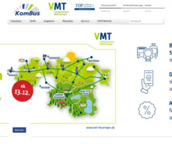 Kombus-Online.eu(Die KomBus ist Ihr Nahverkehrspartner in den Landkreisen Saalfeld) Screenshot
