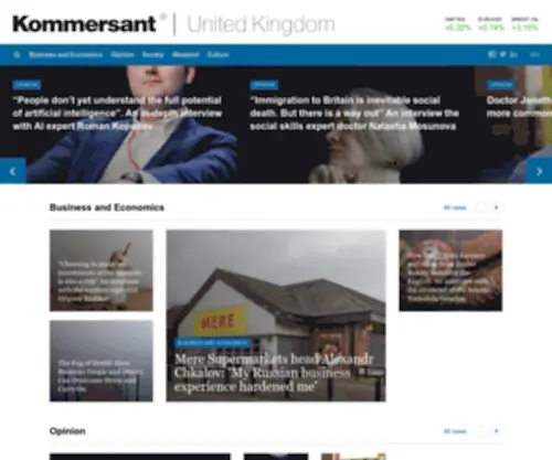Kommersant.co.uk(London business newspaper) Screenshot
