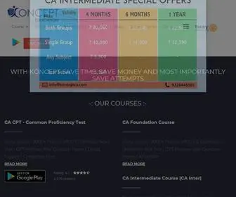 Konceptca.com(CA course fees and chartered accountant course details provide by Koncept Education) Screenshot
