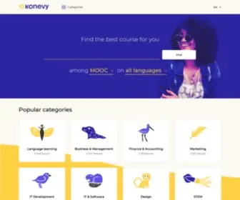 Konevy.com(Best online courses from across all platforms in one place) Screenshot